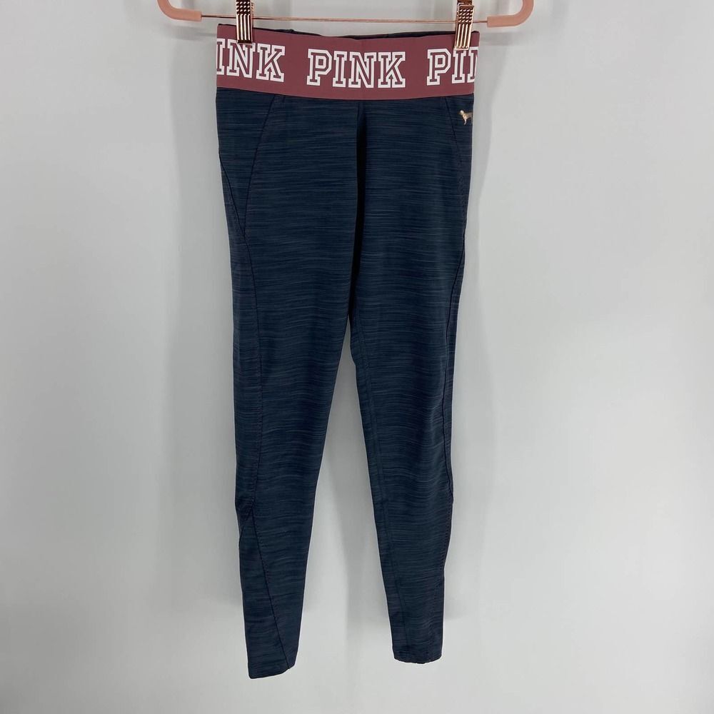 PINK Ultimate Gray Space Dye legging with Pink Logo Elastic top Band Women's XS